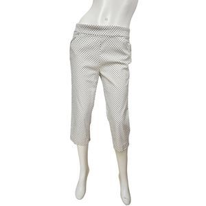 Worthington White Polka Dot Cropped Pants PL